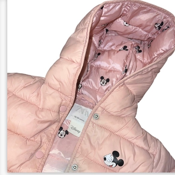 Zara Minnie Mouse Puffer Jacket Size 18-24 months - Picture 2 of 5